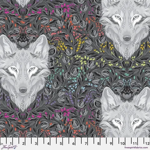 Wolf of Pink Street - Carbon | Graywork | Tula Pink